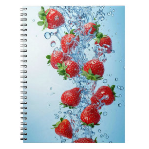 Cuaderno Fresas maduras y agua azul