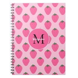 Cuaderno Fresas rosadas, personalización adorable