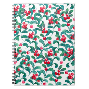 Cuaderno Fresas silvestres acuáticas, patrón sin costuras.