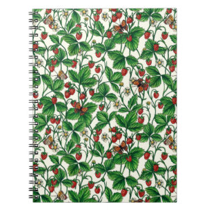 Cuaderno Fresas silvestres en blanco roto
