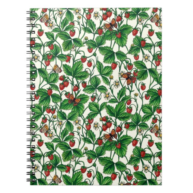 Cuaderno Fresas silvestres en blanco roto (Frente)