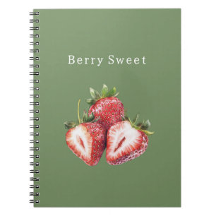 Cuaderno Fresas Verde Oliva Dulce De Frutas