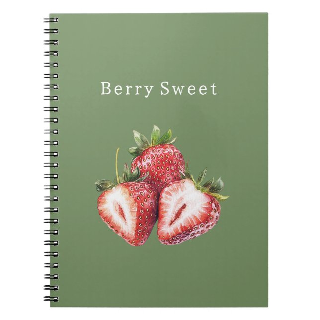 Cuaderno Fresas Verde Oliva Dulce De Frutas (Frente)
