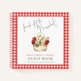 Cuaderno Fresco del mercado Gingham Bridal Shower Guest Boo