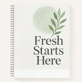 Cuaderno Fresh Starts Here Minimalist Wellness Notebook