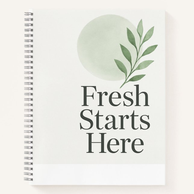 Cuaderno Fresh Starts Here Minimalist Wellness Notebook (Anverso)