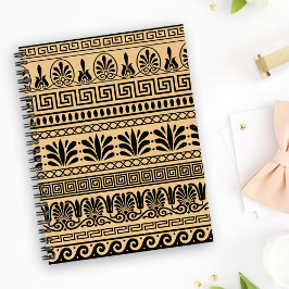 Cuaderno Fret griego, patrón mediterráneo, marrón