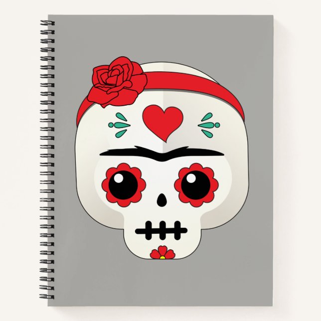 Cuaderno Frida Kahlo | Frida Moji - Calavera azucarera (Anverso)