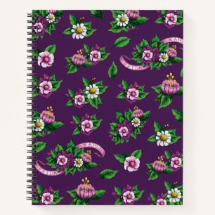 Cuaderno Frida Kahlo   Patrón de Bouquet floral de Purlpe