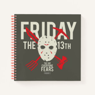 Cuaderno Friday the 13th   Weapons Cross Hockey Mask