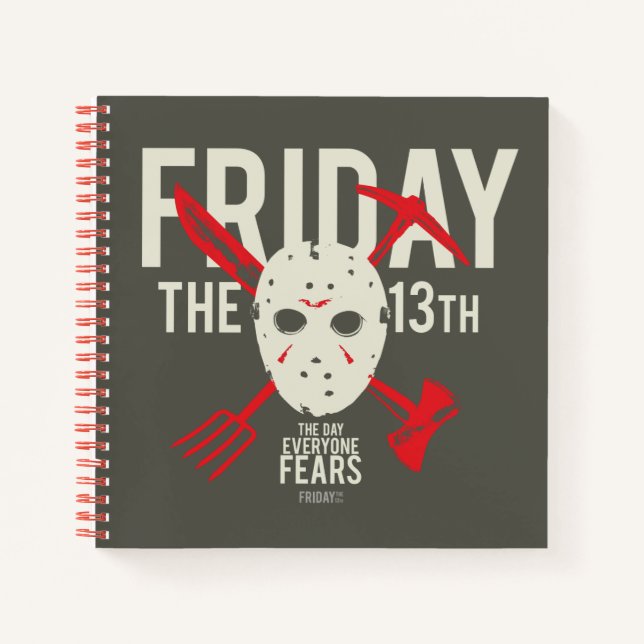 Cuaderno Friday the 13th | Weapons Cross Hockey Mask (Anverso)