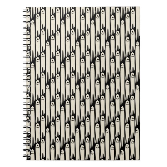 Cuaderno Friendly Ghosts on Cream and Pink – Halloween Patt (Frente)