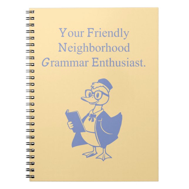 Cuaderno Friendly Neighborhood Grammar Enthusiast Design (Frente)