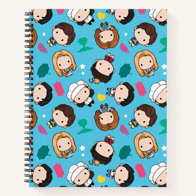 Cuaderno FRIENDS™ | Patrón Chibi de Personajes (Anverso)