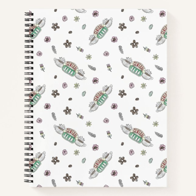 Cuaderno FRIENDS™ | Patrón de acuarela de café Central Perk (Anverso)