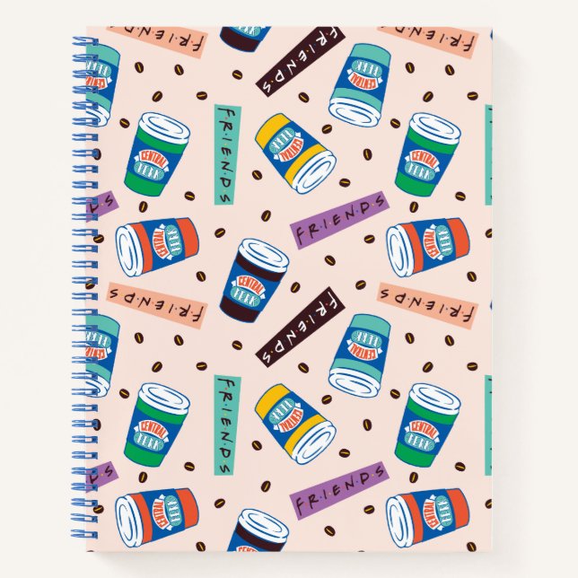Cuaderno FRIENDS™ | Patrón de café vibrante de Central Perk (Anverso)
