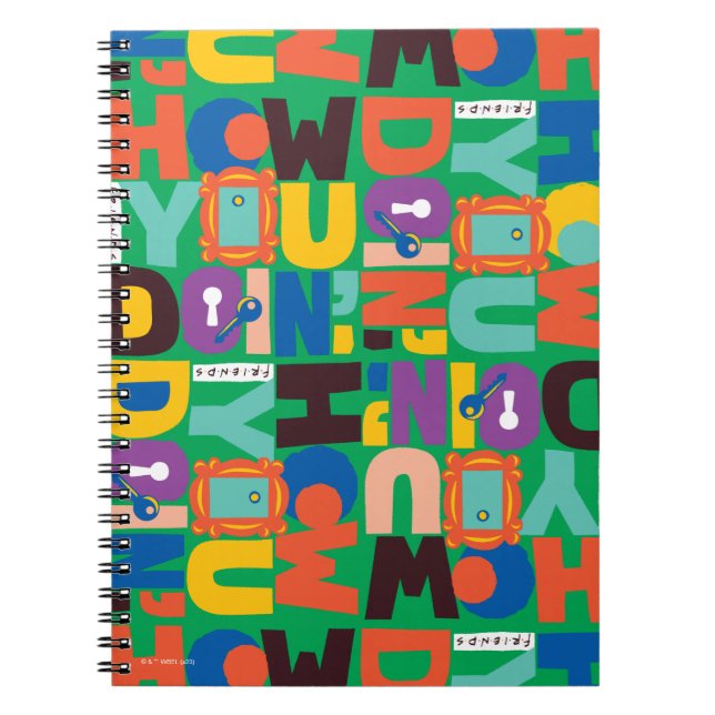 Cuaderno FRIENDS™ | Patrón Vibrante 'How You Doin'' (Frente)