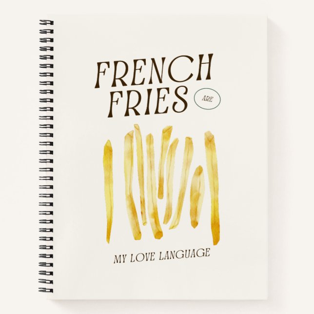 Cuaderno Fries francesas graciosas aman la bolsa de tote (Anverso)