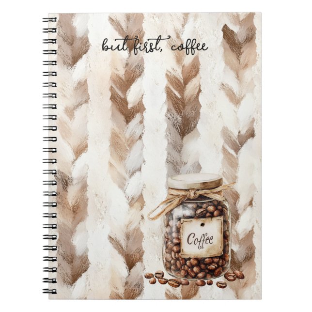 Cuaderno Frijas de café con rayas (Frente)