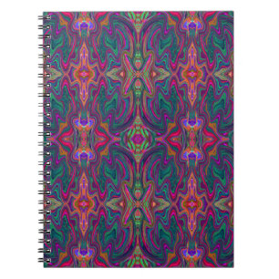 Cuaderno Frio Patrón Ondulado Verde, Naranja y Purpura Trip