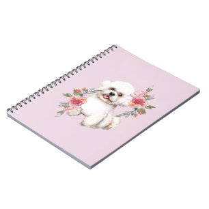 Cuaderno Frisa de Bichon con flores acuarela arte