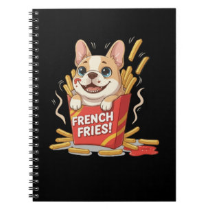 Cuaderno Frituras Francesas de Bulldog Francés Arte Kawaii 