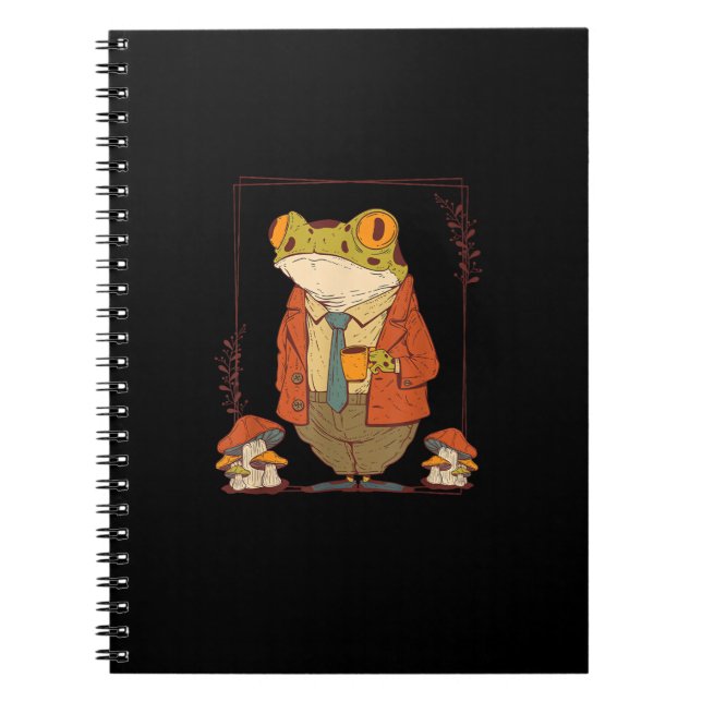 Cuaderno Frog Goblincore Academia Aesthetic Mushroom (Frente)