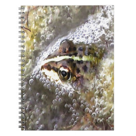 Cuaderno Frog Immersed In Water Bubbles and Frogspawn