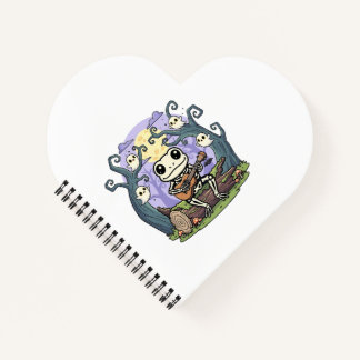 Cuaderno Frog Skeleton Playing Ukulele with Ghosts