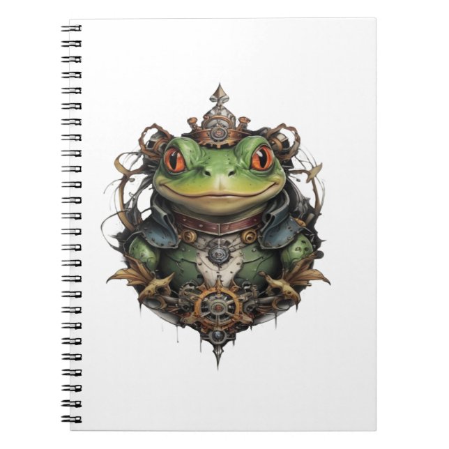 Cuaderno Froggie Frog Steampunk Design, (Frente)