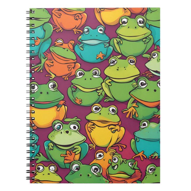 Cuaderno Froggy Frenzy Notebook - Ranas Personalizados vibr (Frente)