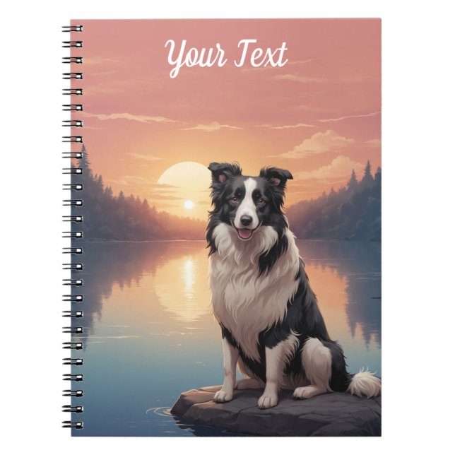 Cuaderno Frontera Collie a orillas del lago (Frente)