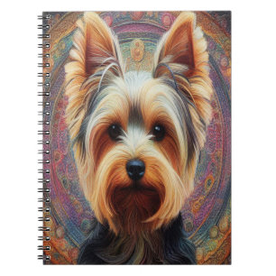 Cuaderno Frontera colorida de perro de Yorkshire