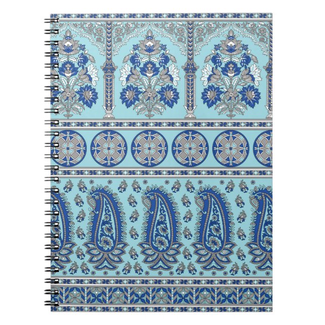 Cuaderno Frontera Paisley Asiática: Diseño Tradicional. (Frente)