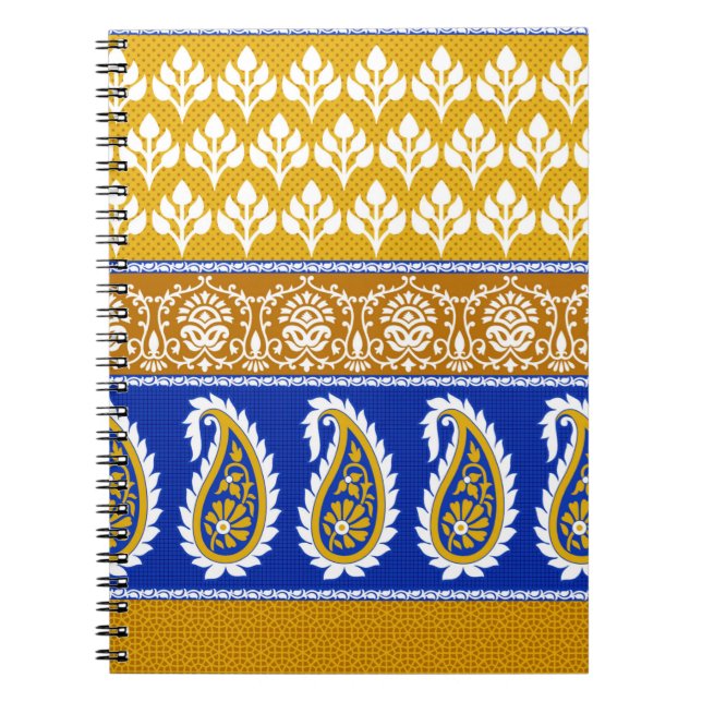 Cuaderno Frontera paisley india tradicional sin igual (Frente)
