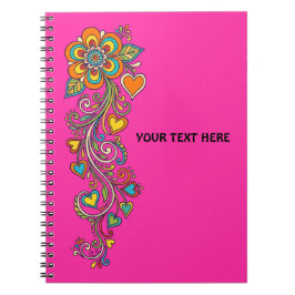 Cuaderno Fronteras de zarcillos de poder floral retro 18 + 