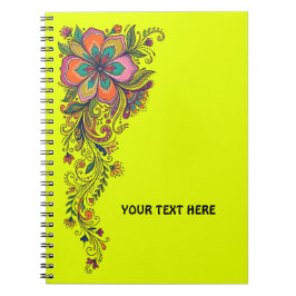 Cuaderno Fronteras de zarcillos de poder floral retro 6 + t