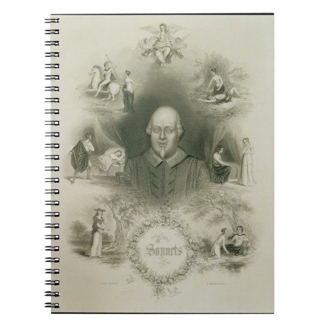 Cuaderno Frontispiece para los "sonetos", 'del completo (Frente)