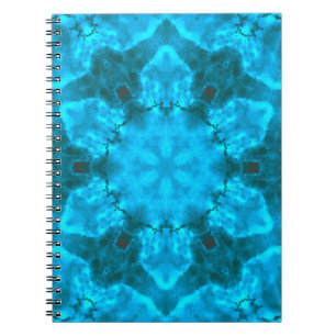 Cuaderno Frosty Ice Blue Snowflake Kaleidoscope Pattern