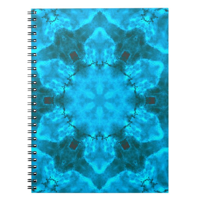Cuaderno Frosty Ice Blue Snowflake Kaleidoscope Pattern (Frente)