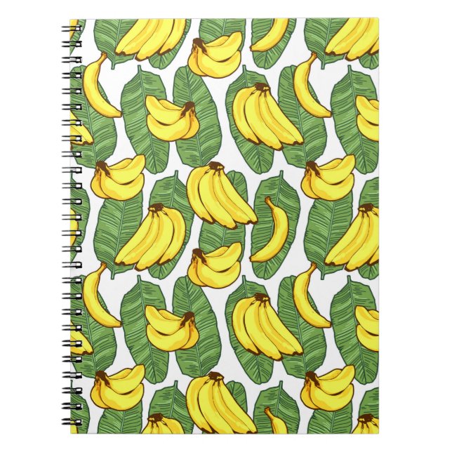 Cuaderno Fruta bananera deja patrón tropical (Frente)