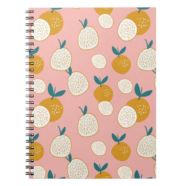Cuaderno Fruta colorida, patrón de fondo sin costuras. (Frente)