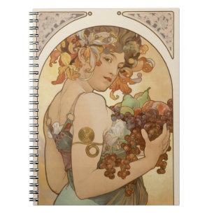 Cuaderno Fruta de Alphonse Mucha, Arte Antiguo Moderno