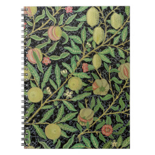 Cuaderno Fruta de granada oscura patrón de William Morris