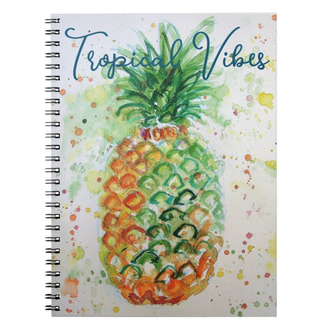 Cuaderno Fruta de la piña amarilla de la playa Vibes tropic (Frente)