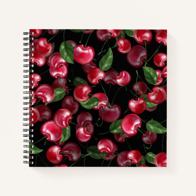Cuaderno Fruta del cerezo en negro (Anverso)