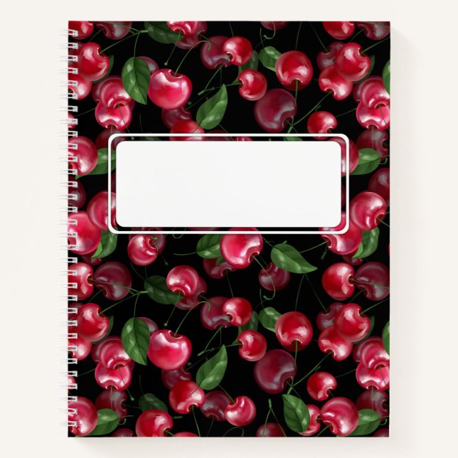 Cuaderno Fruta del cerezo en negro (Anverso)