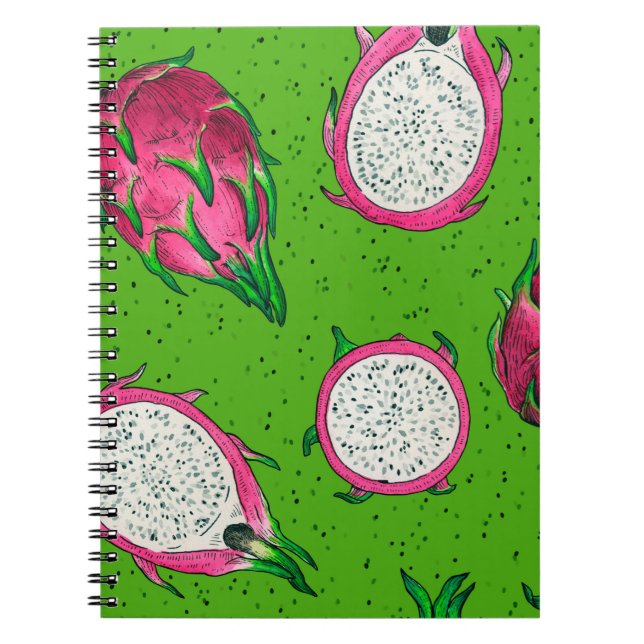 Cuaderno Fruta del dragón rojo en verde (Frente)