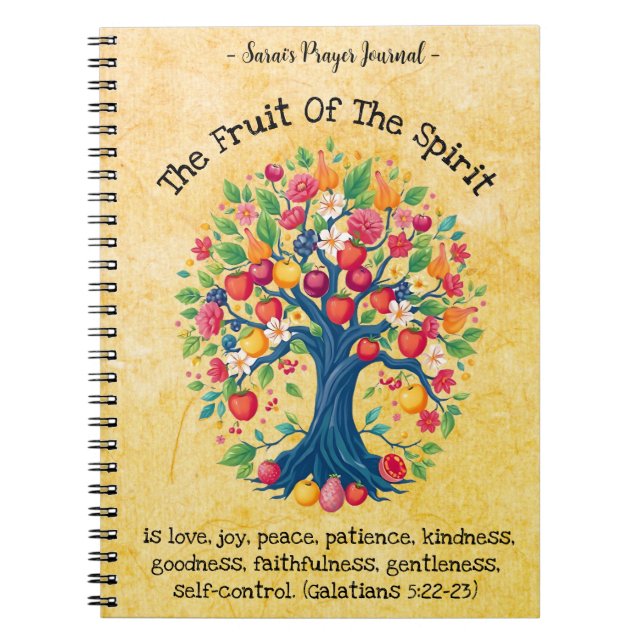 Cuaderno Fruta del espíritu - Diario de oración Personaliza (Frente)