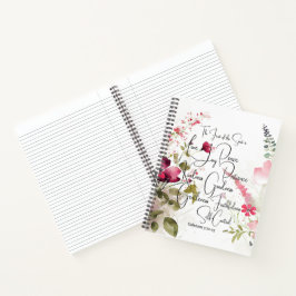 Cuaderno Fruta del Espíritu floral rosa